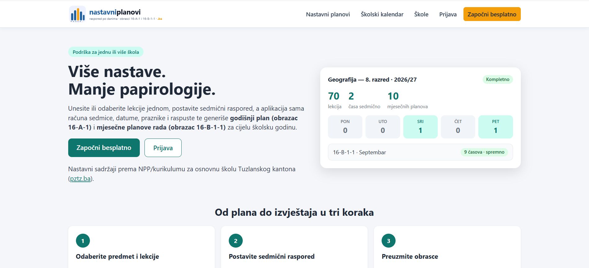 nastavniplanovi.ba  - mjesečni i godišnji planovi za nastavnike/učitelje/profesore